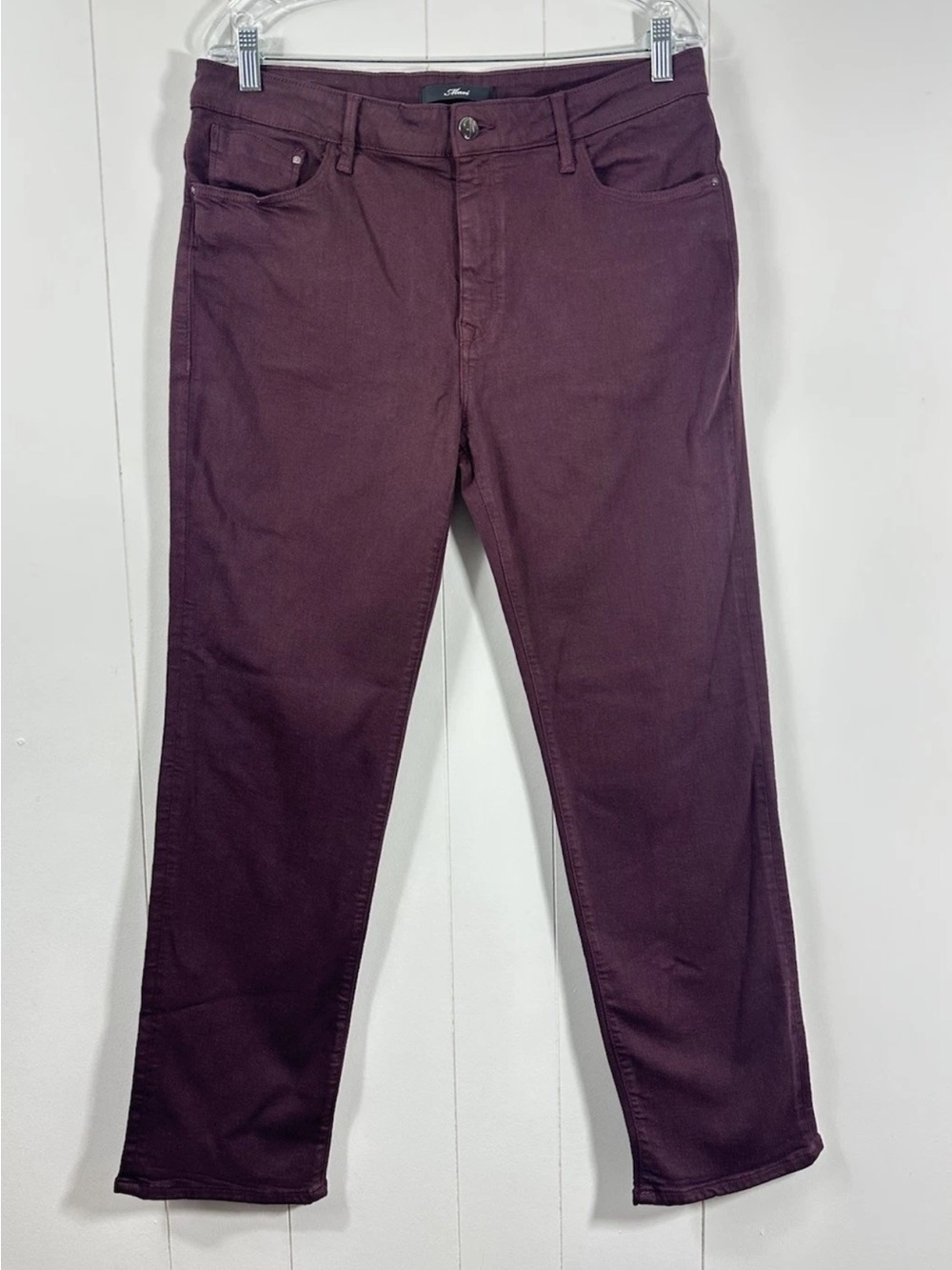 Mavi Jeans Womens 32/30 Maroon Kendra High-Rise Straight Leg Denim Pants Pocket